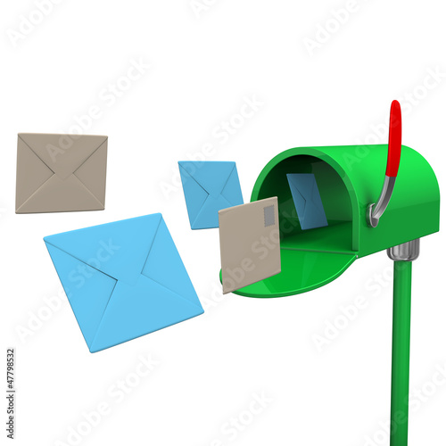 Illustration: Mailbox With Letters Mailbox With Letters