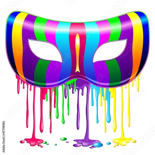 Vector: Carnival Mask Psychedelic Rainbow-Maschera Colore Psichedelico Carnival Mask Psychedelic Rainbow-Maschera Colore Psichedelico