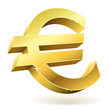 Vektor: 3D golden Euro sign isolated on white 3D golden Euro sign isolated on white