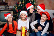 Happy family celebrating Christmas