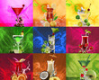 Nine cocktails centered