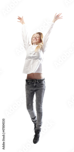 Photo: Jumping Blonde Girl Jumping Blonde Girl