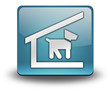 Light Blue 3D Effect Icon "Kennel / Dog Shelter"