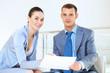 a portrait of a businesswoman and businessman