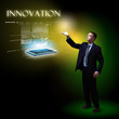 Businessman with light shining