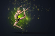 Photo: Young woman in gymnast suit posing Young woman in gymnast suit posing