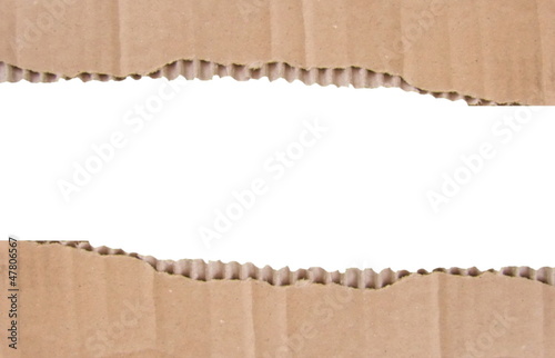 Photo: Cardboard frame on white background Cardboard frame on white background