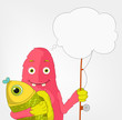Vector: Funny Monster. Fisherman. Funny Monster. Fisherman.