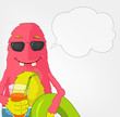 Funny Monster. Beach.