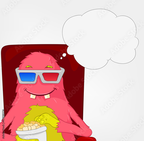 Vector: Funny Monster. Movie. Funny Monster. Movie.