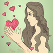 Illustration: Retro Valentine card Retro Valentine card