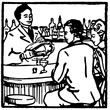 couple at a bar enjoying a drink