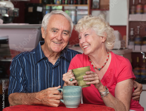 Photo: Adorable Older Couple in Bistro Adorable Older Couple in Bistro