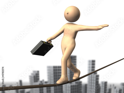 Illustration: High-risk business, such as tightrope High-risk business, such as tightrope