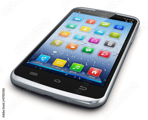Illustration: Modern touchscreen smartphone Modern touchscreen smartphone
