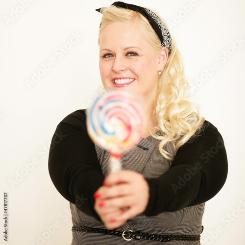Photo: blonde Frau mit Lollipop blonde Frau mit Lollipop