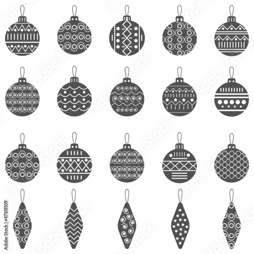 Vector: Christmas balls icons collection Christmas balls icons collection