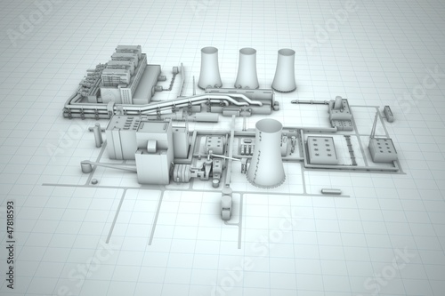 Illustration: cooling tower of nuclear power plant cooling tower of nuclear power plant