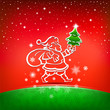 Cristmas Card with Santa Silhouette