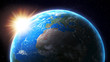 Illustration: Sun setting over Earth Sun setting over Earth