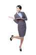 business woman presenting with copy space