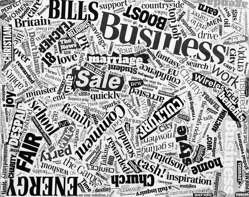 Photo: black and white news headlines black and white news headlines
