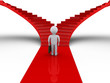Businessman wondering the right path for his future