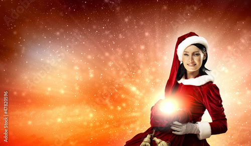 Photo: beautiful girl in santa costume beautiful girl in santa costume