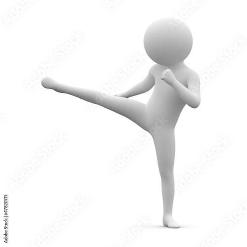 Illustration: 3d human - kick 3d human - kick