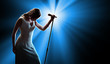 Photo: Female singer on the stage Female singer on the stage