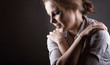 Tears of a young woman