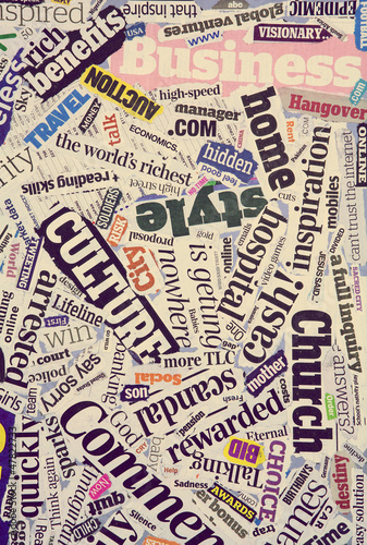 Photo: newspaper words newspaper words