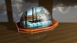 Palla di neve, venezia, natale, rendering 3d isolated