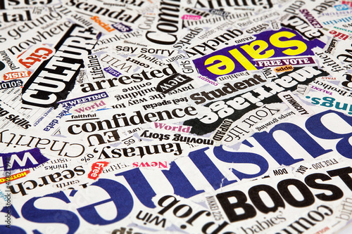 Photo: newspaper headline newspaper headline