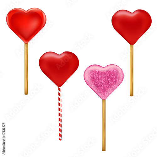 Vector: Lollypops Form Of Hearts Set Lollypops Form Of Hearts Set