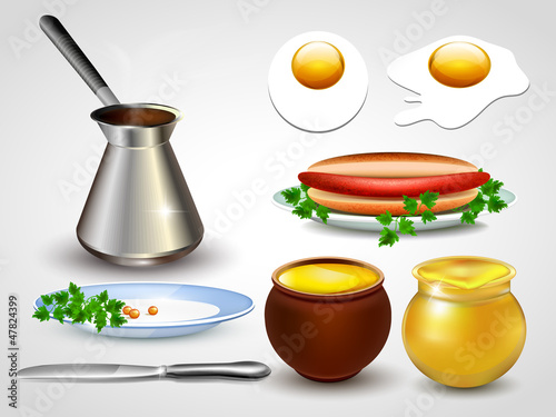 Vector: Set of kitchen utensils. Vector illustration. Set of kitchen utensils. Vector illustration.