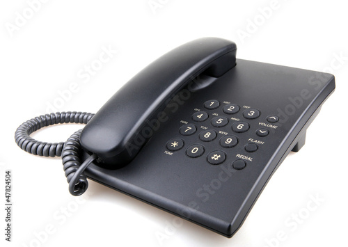 Photo: telephone isolated over white background telephone isolated over white background