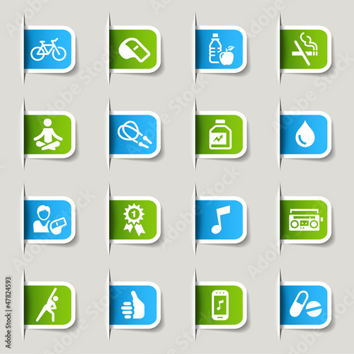 Vector: Label - Health and Fitness icons Label - Health and Fitness icons