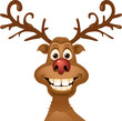 Vector: Happy reindeer big faced reindeer Happy reindeer big faced reindeer