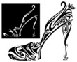 elegant shoe and sandal stylized illustration