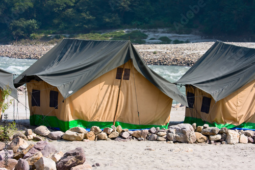 Photo: Camp at Ganges river . Uttarakhand, India. Camp at Ganges river . Uttarakhand, India.