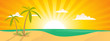 Summer Exotic Beach Landscape Banner
