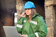 Female architect with helmet Female architect with helmet