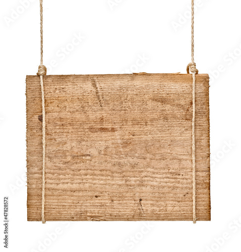 Photo: wooden sign background message rope hanging wooden sign background message rope hanging