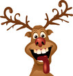 Vector: Very happy reindeer big faced reindeer Very happy reindeer big faced reindeer