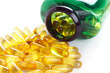 Omega3  capsules , isolated on white with shadow