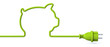 Green power plug - piggy bank