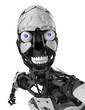 Illustration: cyborg skull face portrait cyborg skull face portrait