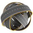 Illustration: 3D Tangle ball of road isolated 3D Tangle ball of road isolated