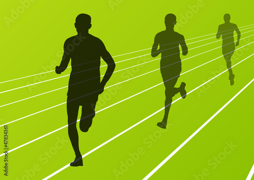 Vector: Marathon runners running silhouettes vector Marathon runners running silhouettes vector